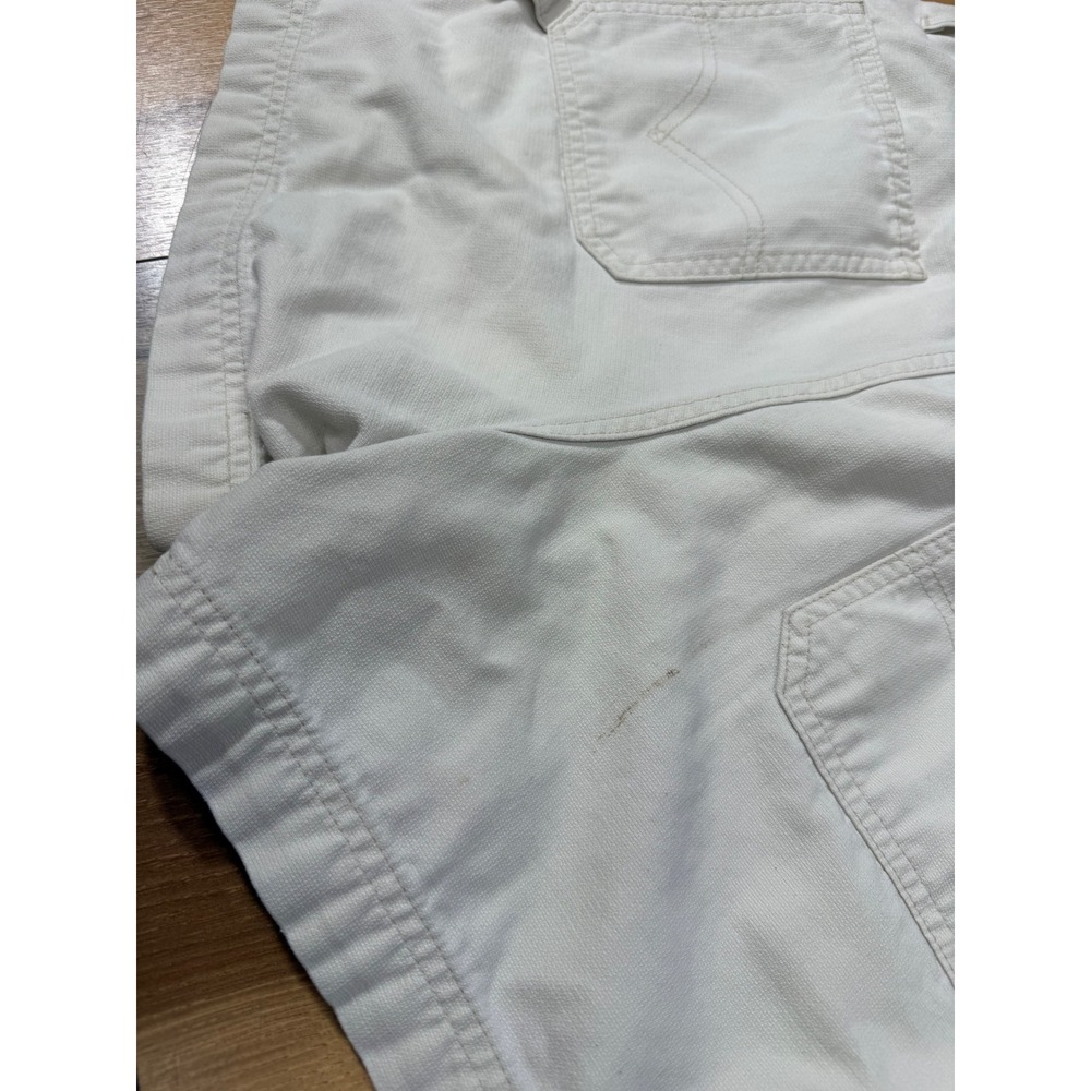 Levi's Carpenter Shorts Women 14 Cream Good Vintage Plus Size 100% Cotton - Picture 6 of 8